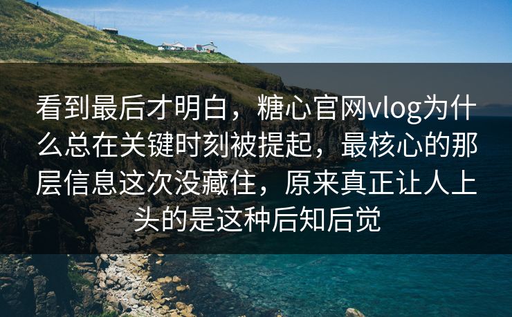 看到最后才明白，糖心官网vlog为什么总在关键时刻被提起，最核心的那层信息这次没藏住，原来真正让人上头的是这种后知后觉