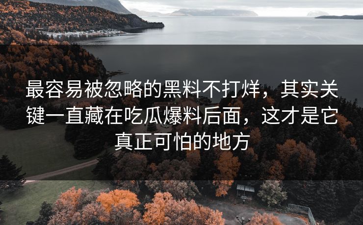 最容易被忽略的黑料不打烊，其实关键一直藏在吃瓜爆料后面，这才是它真正可怕的地方