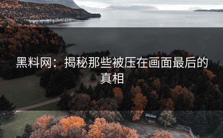 黑料网:揭秘那些被压在画面最后的真相 黑料网:揭秘那些被压在画面最后的真相